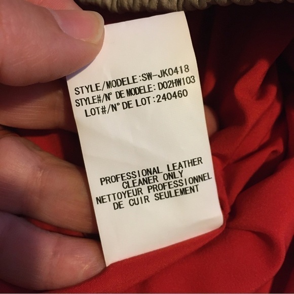 𝅺HELMUT Lang Red Tan Lambskin Linen-twill Bomber - Picture 10 of 11
